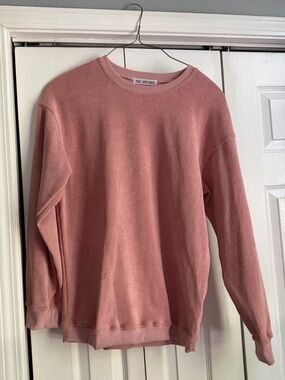Women's Dusty Rose Ribbed Pullover Sweatshirt
